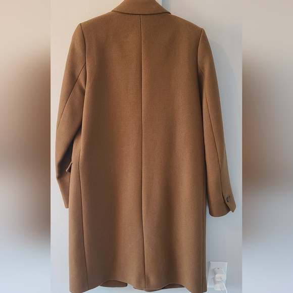 ZARA Brown Single-Breasted Wool Coat - Picture 4 of 7